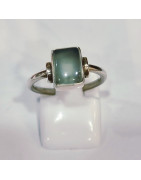 Bague Calcédoine Bleue Argent 925 Taille 52