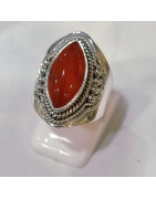 Bague Cornaline Argent 925 Taille 50