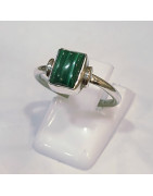 Bague Malachite Argent 925 Taille 52