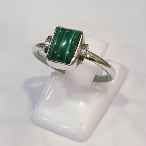 Bague Malachite Argent 925 Taille 52