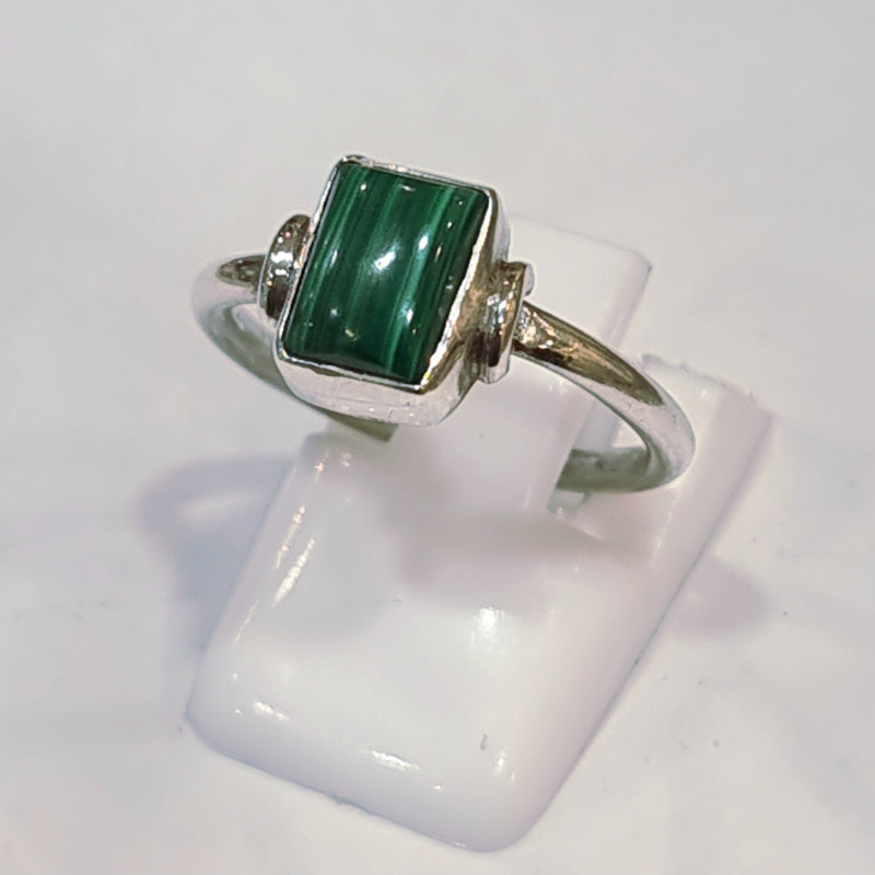 Bague Malachite Argent 925 Taille 52