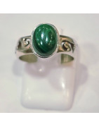 Bague Malachite Argent 925 Taille 52