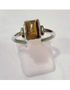 Bague Œil de Tigre Argent 925 Taille 52