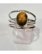 Bague Œil de Tigre Argent 925 Taille 62