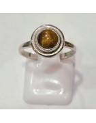 Bague Œil de Tigre Argent 925 Taille 50