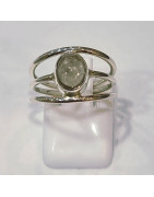 Bague Quartz Fumé Argent 925 Taille 50