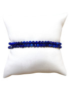 Bracelet Lapis-Lazuli Pierres Rondes Facettées 4mm