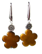Boucles Œil de Tigre Fleur Acier Inox