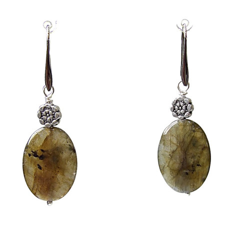 Boucles Labradorite Acier Inox