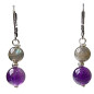 Boucles Labradorite et Améthyste Acier Inox
