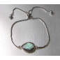Bracelet Labradorite sur Chaîne Acier Inox Réglable
