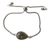 Bracelet Labradorite sur Chaîne Acier Inox Réglable