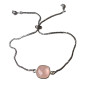 Bracelet Quartz Rose sur Chaîne Acier Inox Réglable