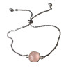 Bracelet Quartz Rose sur Chaîne Acier Inox Réglable