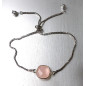 Bracelet Quartz Rose sur Chaîne Acier Inox Réglable