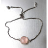 Bracelet Quartz Rose sur Chaîne Acier Inox Réglable