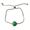 Bracelet Chrysoprase sur Chaîne Acier Inox Réglable