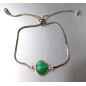Bracelet Chrysoprase sur Chaîne Acier Inox Réglable