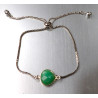 Bracelet Chrysoprase sur Chaîne Acier Inox Réglable