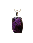Pendentif Sugilite Rectangle avec Chaîne Argent 925