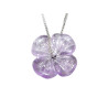 Pendentif Améthyste Trèfle avec Chaîne Argent 925