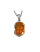 Pendentif Opale de Feu avec Chaîne Argent 925