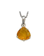 Pendentif Opale de Feu avec Chaîne Argent 925