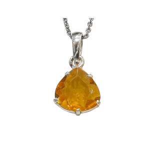 Pendentif Opale de Feu avec Chaîne Argent 925