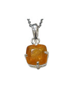 Pendentif Opale de Feu avec Chaîne Argent 925