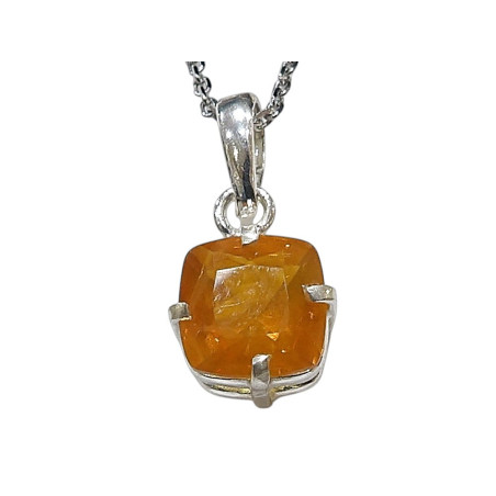 Pendentif Opale de Feu avec Chaîne Argent 925