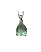Pendentif Béryl Vert avec Chaîne Argent 925
