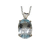 Pendentif Topaze Bleue avec Chaîne Argent 925