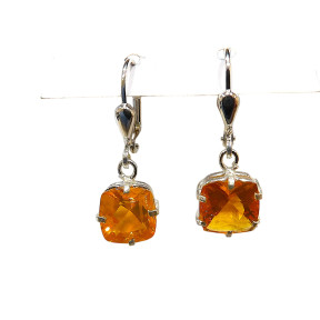 Boucles Opale de Feu Argent 925