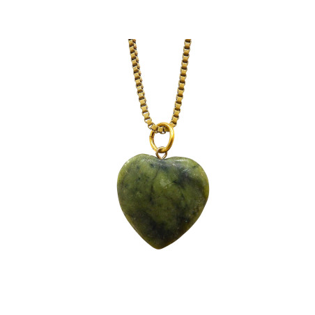 Pendentif Jade Cœur avec Chaîne
