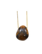 Pendentif Chiastolite avec Chaîne Plaquée Or