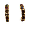 Boucles Zirconium Multicolore Plaquées Or Demi Créoles