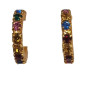 Boucles Zirconium Multicolore Plaquées Or Demi Créoles