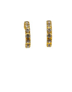 Boucles Zirconium Blanc Plaquées Or Demi Créoles