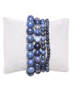 Bracelet Dumortierite pierres rondes
