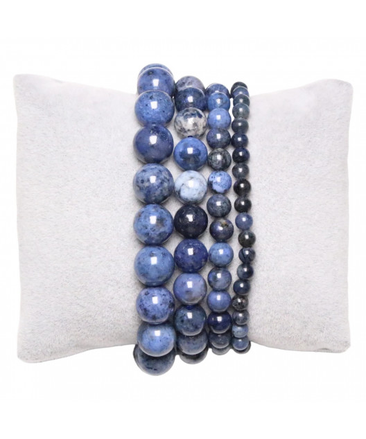 Bracelet Dumortierite pierres rondes