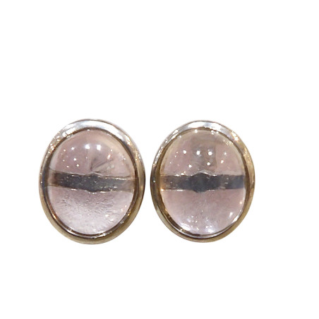 Boucles Quartz Rose Argent 925