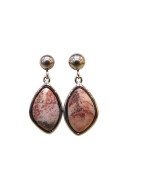 Boucles Rhodochrosite Acier Inox
