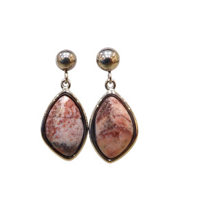 Boucles Rhodochrosite Acier Inox