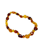 Bracelet Ambre Multicolore Pierres Roulées