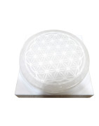 Disque de rechargement Sélénite Fleur de vie diam 10cm