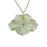 Pendentif Préhnite Fleur avec Chaîne Plaquée Or