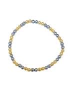 Bracelet Perles de Majorque Grises et Or Pierres Rondes 4mm