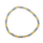 Bracelet Perles de Majorque Grises et Or Pierres Rondes 4mm