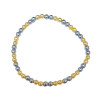 Bracelet Perles de Majorque Grises et Or Pierres Rondes 4mm