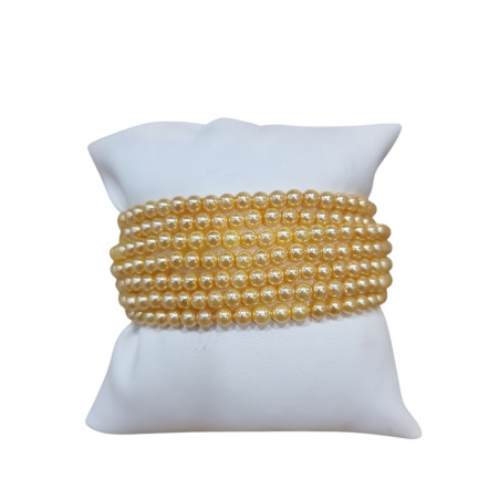 Bracelet Perles de Majorque Or Pierres Rondes 4mm
